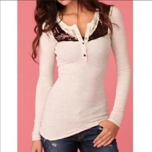Free people sequin & lace thermal